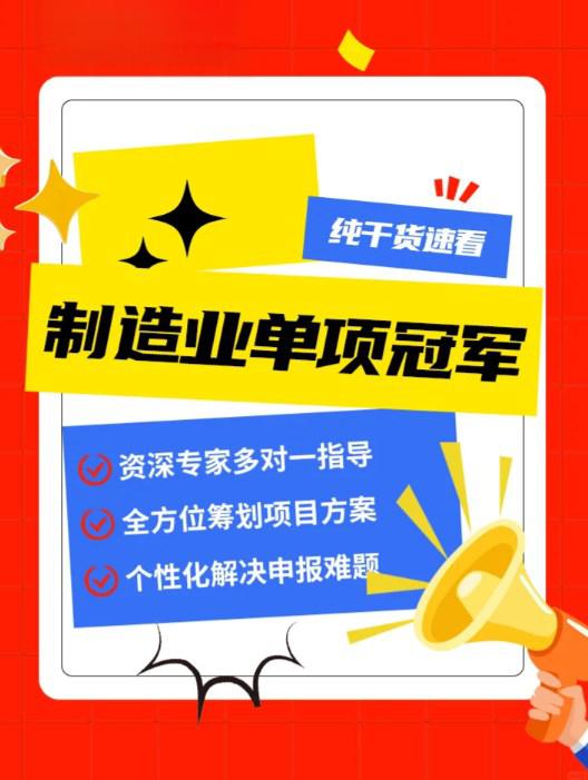单项冠军申报辅导(单项冠军是什么意思)新乡市